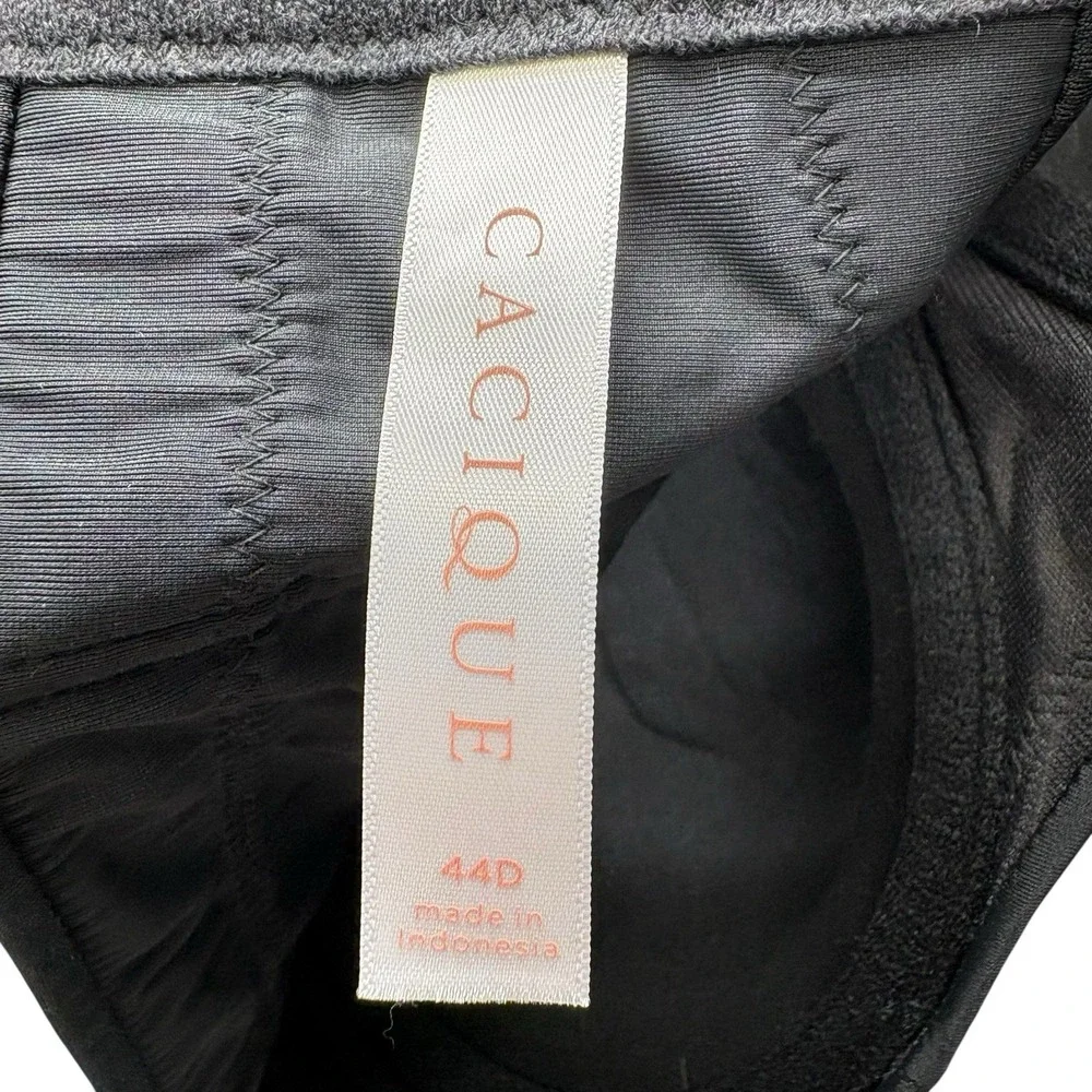 Cacique Womens Bra 44D Black Smooth Lightly Lined Strapless Multi Way Underwire